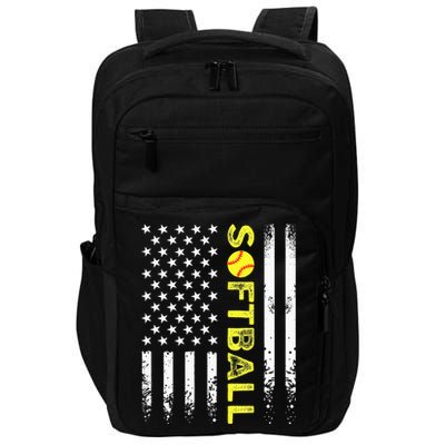 American Flag Softball Team Impact Tech Backpack