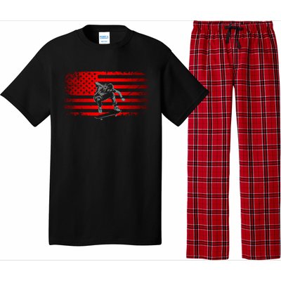 American Flag Skateboard Skateboarder Skateboard Gift Pajama Set