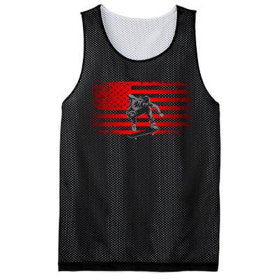 American Flag Skateboard Skateboarder Skateboard Gift Mesh Reversible Basketball Jersey Tank