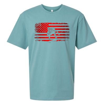 American Flag Skateboard Skateboarder Skateboard Gift Sueded Cloud Jersey T-Shirt