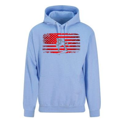 American Flag Skateboard Skateboarder Skateboard Gift Unisex Surf Hoodie