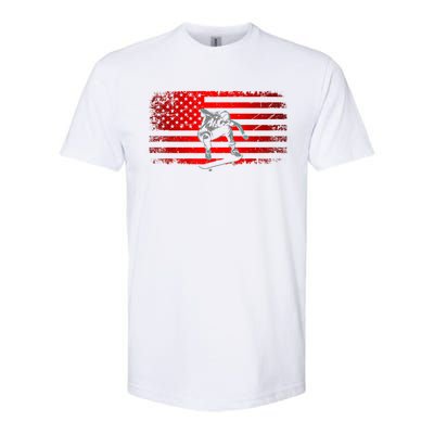 American Flag Skateboard Skateboarder Skateboard Gift Softstyle CVC T-Shirt