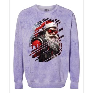 Action Filled Santa Colorblast Crewneck Sweatshirt