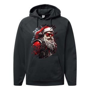 Action Filled Santa Performance Fleece Hoodie