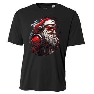 Action Filled Santa Cooling Performance Crew T-Shirt