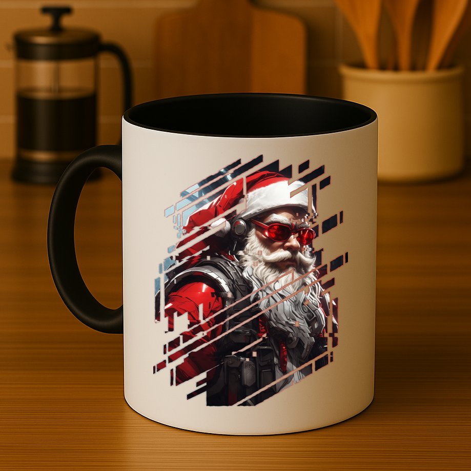 Action Filled Santa Mug