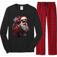 Action Filled Santa Long Sleeve Pajama Set