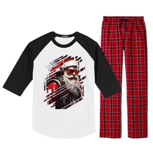 Action Filled Santa Raglan Sleeve Pajama Set