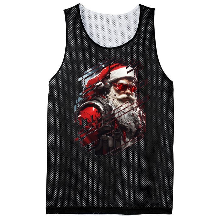 Action Filled Santa Mesh Reversible Basketball Jersey Tank