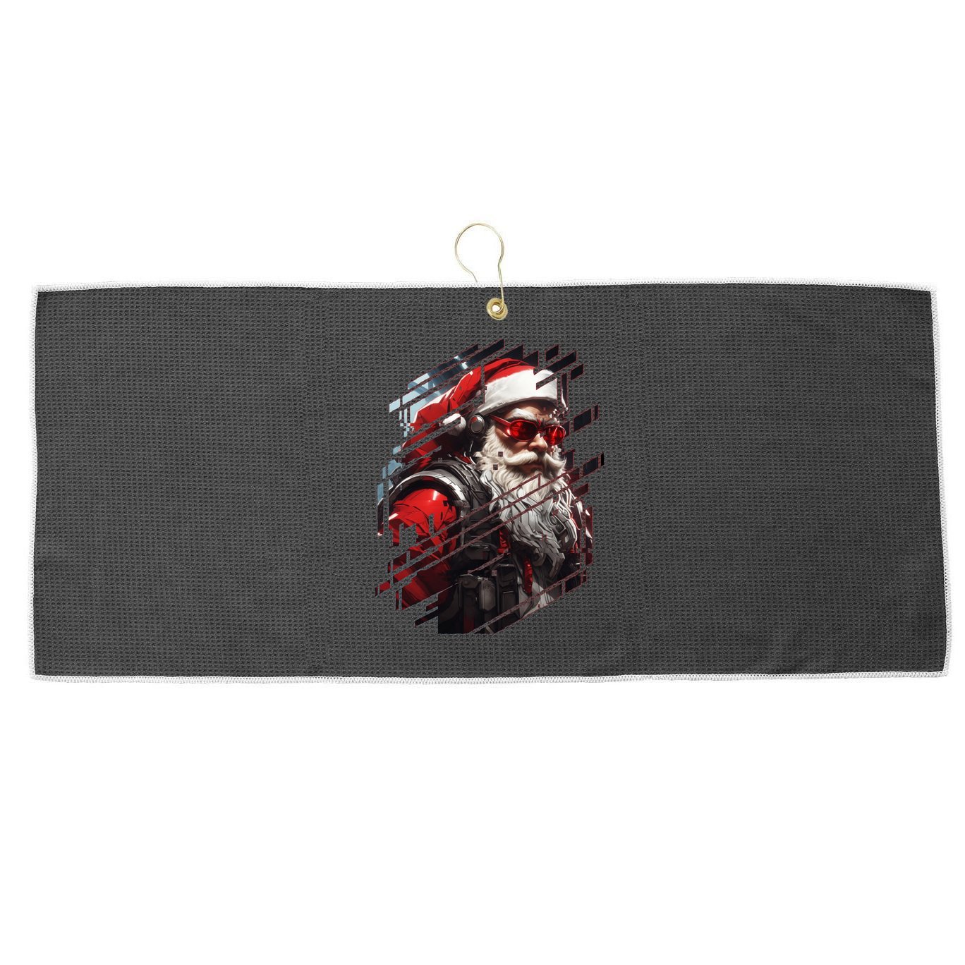 Action Filled Santa Large Microfiber Waffle Golf Towel