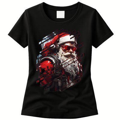 Action Filled Santa Womens T-Shirt