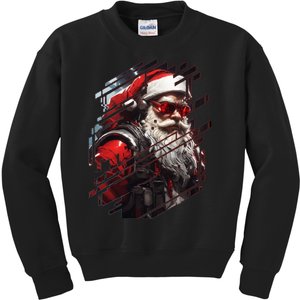 Action Filled Santa Kids Sweatshirt