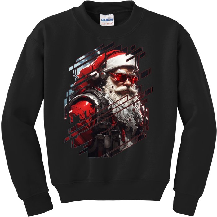 Action Filled Santa Kids Sweatshirt