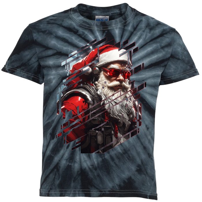 Action Filled Santa Kids Tie-Dye T-Shirt