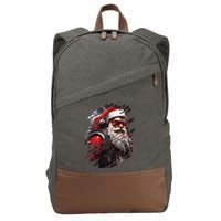 Action Filled Santa Cotton Canvas Backpack