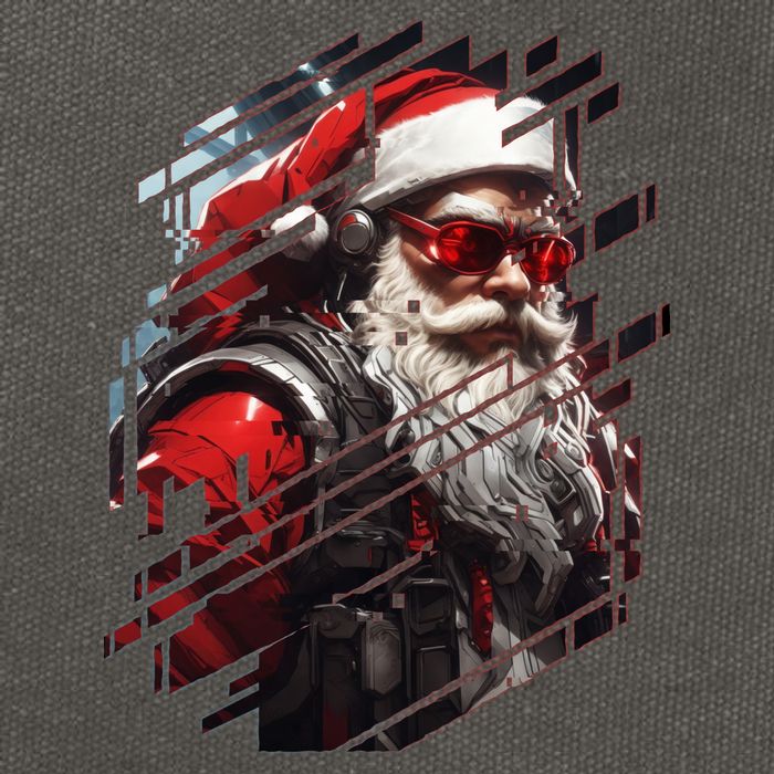 Action Filled Santa Cotton Canvas Backpack
