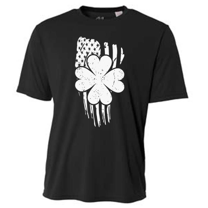 American Flag St Patricks Day Distressed Vintage Irish Lucky Cooling Performance Crew T-Shirt