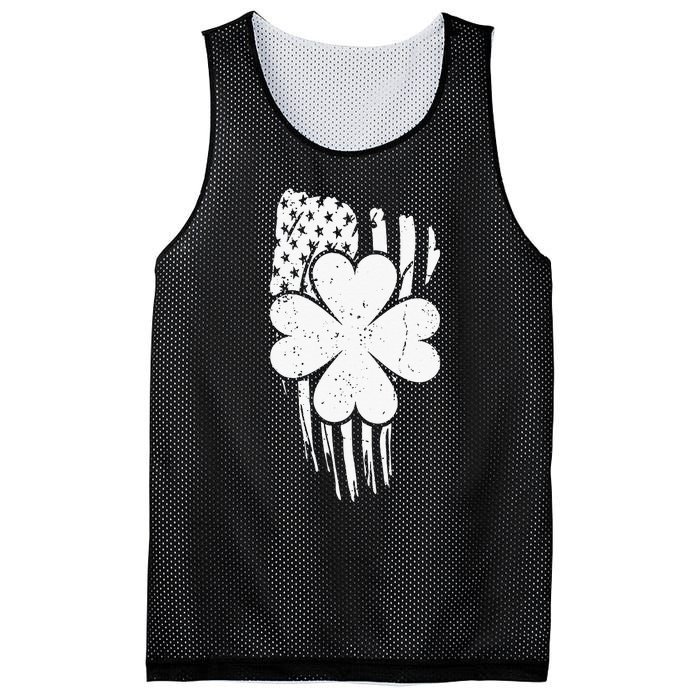 American Flag St Patricks Day Distressed Vintage Irish Lucky Mesh Reversible Basketball Jersey Tank