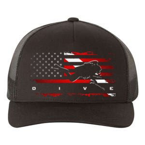 American Flag Scuba Diving Apparel Scuba Diving Yupoong Adult 5-Panel Trucker Hat