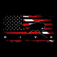 American Flag Scuba Diving Apparel Scuba Diving Cooling Performance Crew T-Shirt