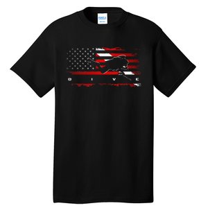 American Flag Scuba Diving Apparel Scuba Diving Tall T-Shirt