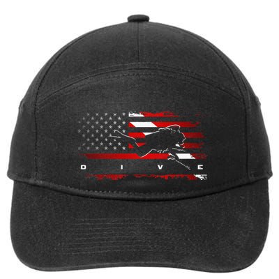 American Flag Scuba Diving Apparel Scuba Diving 7-Panel Snapback Hat