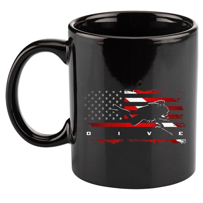 American Flag Scuba Diving Apparel Scuba Diving 11oz C Handle Ceramic Mug