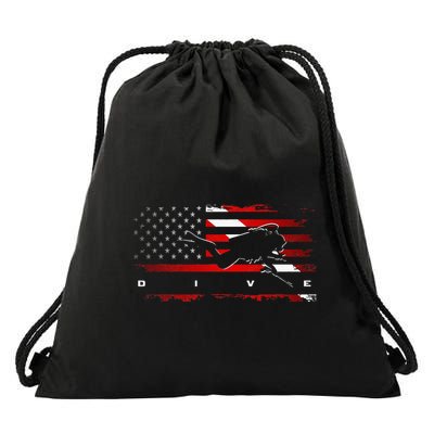 American Flag Scuba Diving Apparel Scuba Diving Drawstring Bag