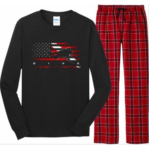 American Flag Scuba Diving Apparel Scuba Diving Long Sleeve Pajama Set