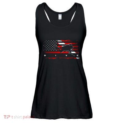 American Flag Scuba Diving Apparel Scuba Diving Ladies Essential Flowy Tank