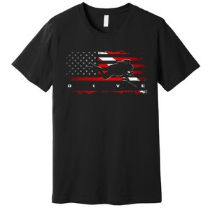 American Flag Scuba Diving Apparel Scuba Diving Premium T-Shirt