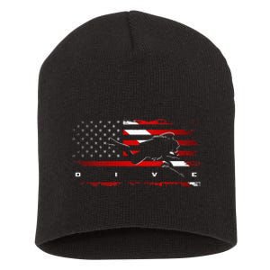 American Flag Scuba Diving Apparel Scuba Diving Short Acrylic Beanie