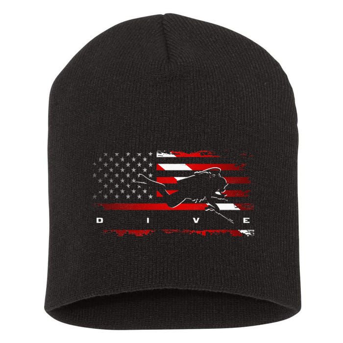 American Flag Scuba Diving Apparel Scuba Diving Short Acrylic Beanie