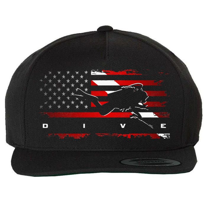 American Flag Scuba Diving Apparel Scuba Diving Wool Snapback Cap