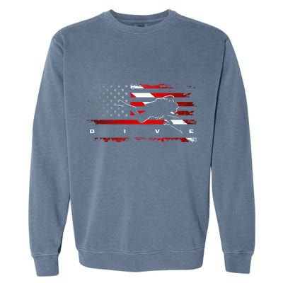 American Flag Scuba Diving Apparel Scuba Diving Garment-Dyed Sweatshirt