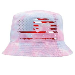 American Flag Scuba Diving Apparel Scuba Diving Tie-Dyed Bucket Hat