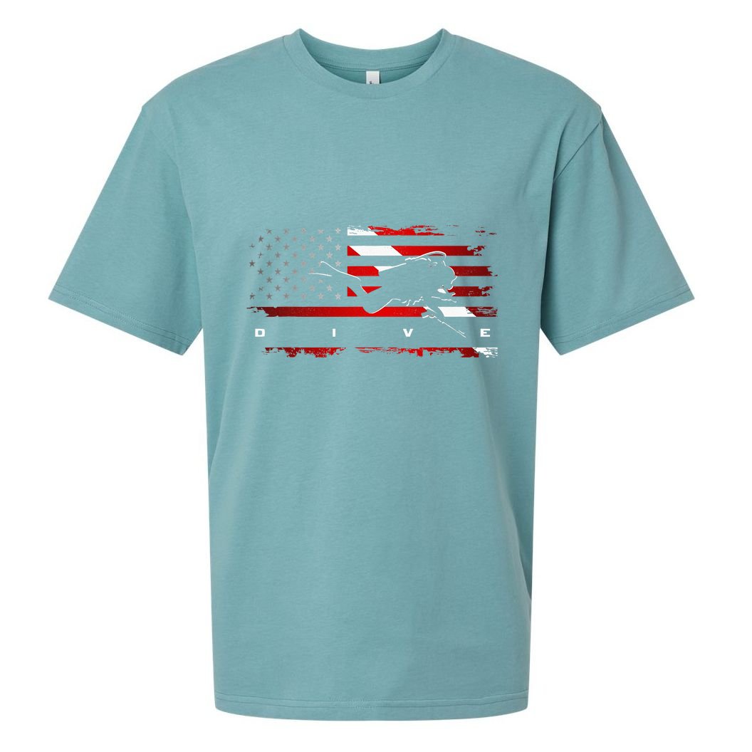 American Flag Scuba Diving Apparel Scuba Diving Sueded Cloud Jersey T-Shirt