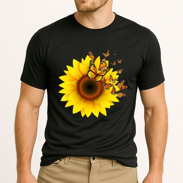 Autumn Fall Sunflower Butterflies Cooling Performance Crew T-Shirt