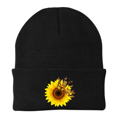 Autumn Fall Sunflower Butterflies Beanie