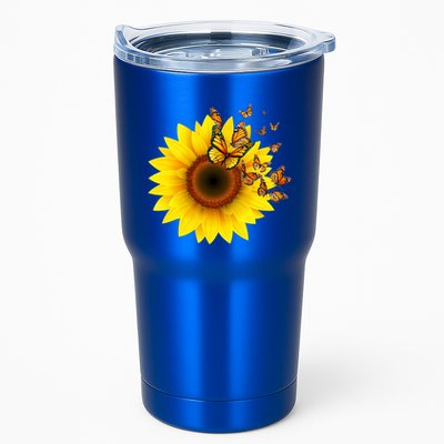 Autumn Fall Sunflower Butterflies Tumbler