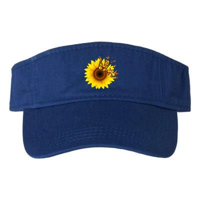 Autumn Fall Sunflower Butterflies Valucap Bio-Washed Visor