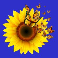 Autumn Fall Sunflower Butterflies Zip Tote Bag