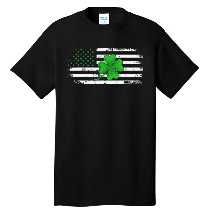 American Flag St Patricks Day Vintage Irish Lucky Tall T-Shirt