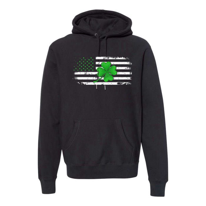 American Flag St Patricks Day Vintage Irish Lucky Premium Hoodie