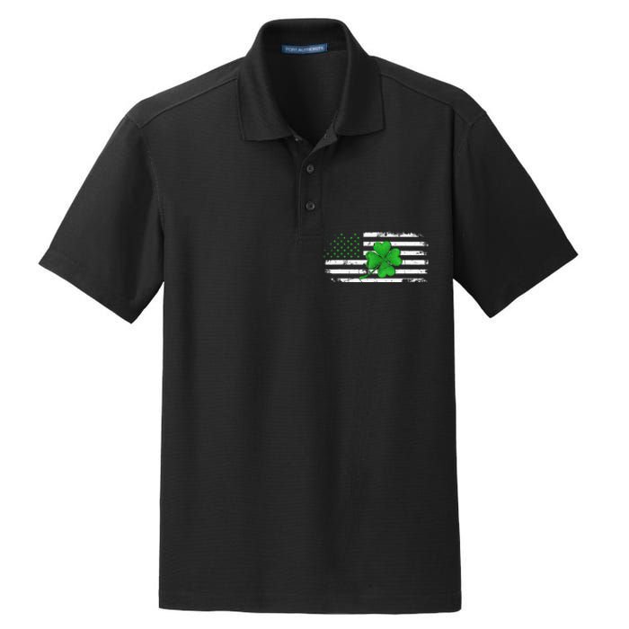 American Flag St Patricks Day Vintage Irish Lucky Dry Zone Grid Polo