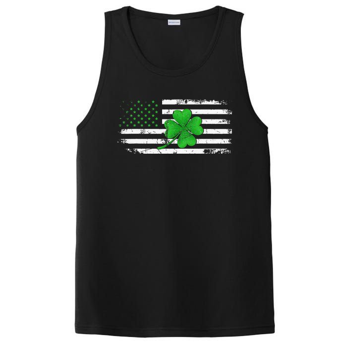 American Flag St Patricks Day Vintage Irish Lucky PosiCharge Competitor Tank