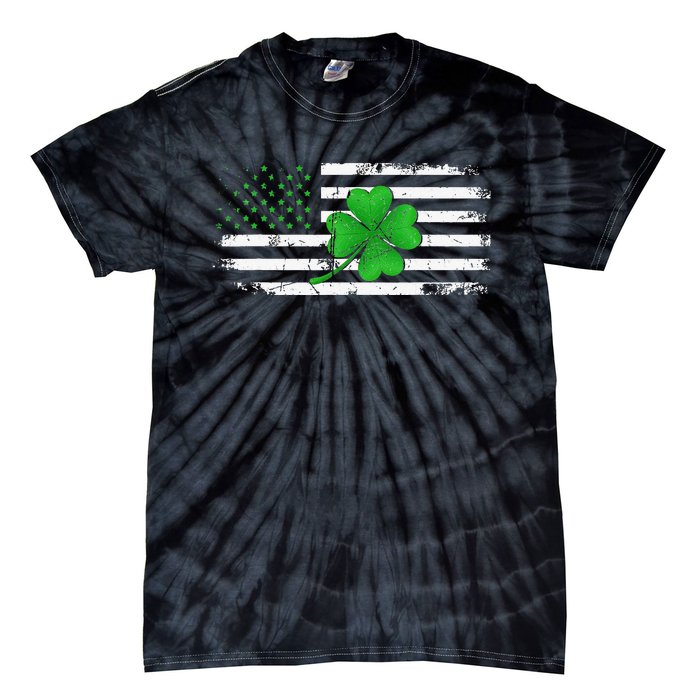 American Flag St Patricks Day Vintage Irish Lucky Tie-Dye T-Shirt