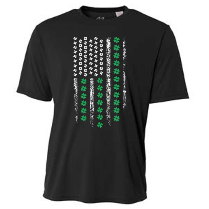 American Flag St Patricks Day Vintage Irish Lucky Cooling Performance Crew T-Shirt