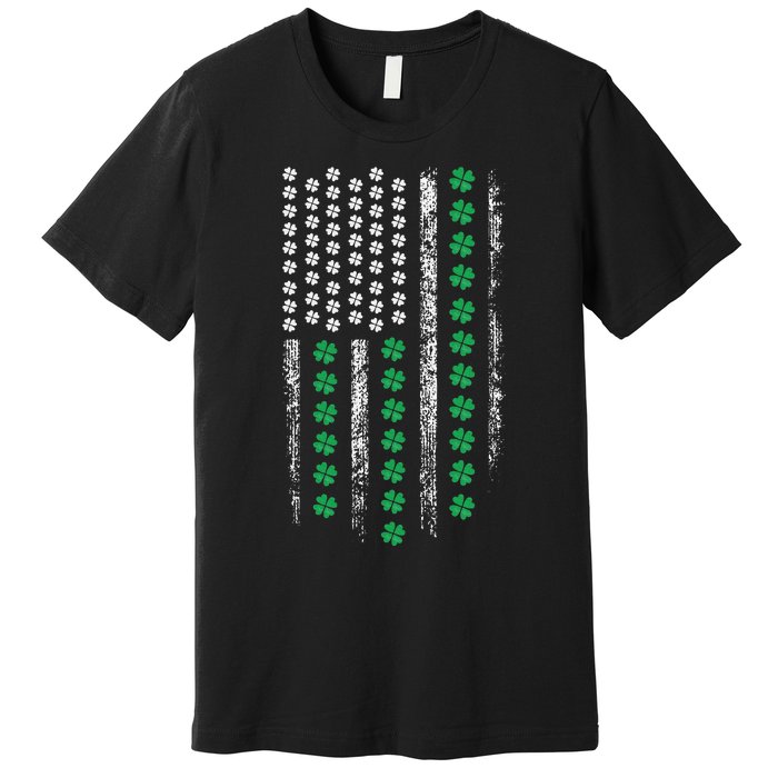 American Flag St Patricks Day Vintage Irish Lucky Premium T-Shirt