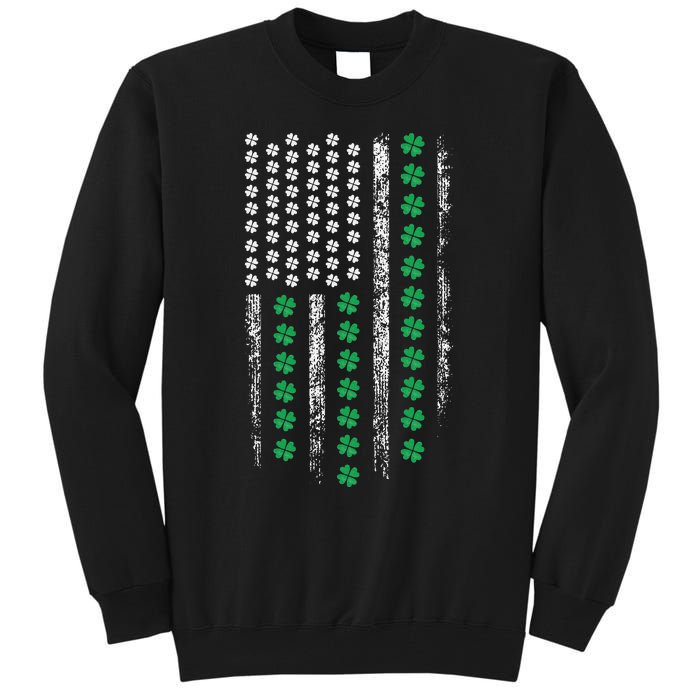 American Flag St Patricks Day Vintage Irish Lucky Tall Sweatshirt